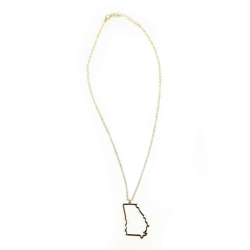 Georgia Silhouette Necklace in Gold by Country Club Prep - Country Club Prep