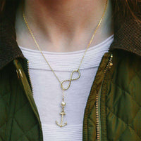 Infinity Anchor Necklace in Gold by Kiel James Patrick - Country Club Prep