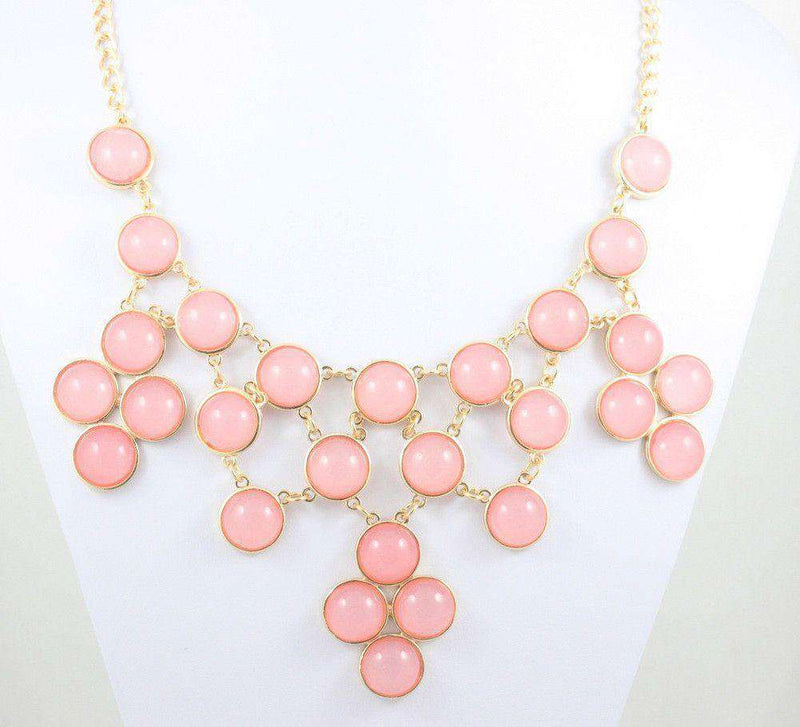 Jackie Bib Necklace in Frosted Pink by Caroline Hill - Country Club Prep