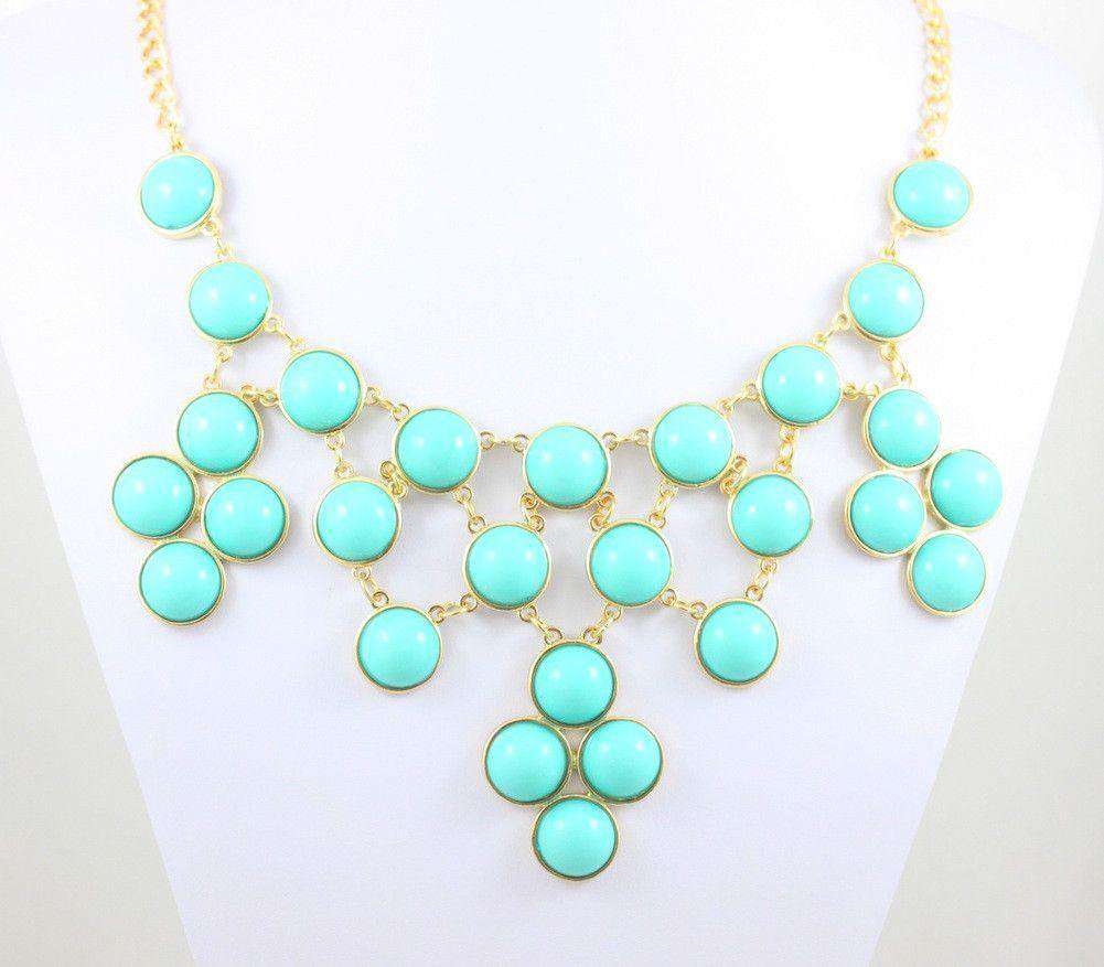 Turquoise Bridal Necklace With Earrings - Gleam Jewels