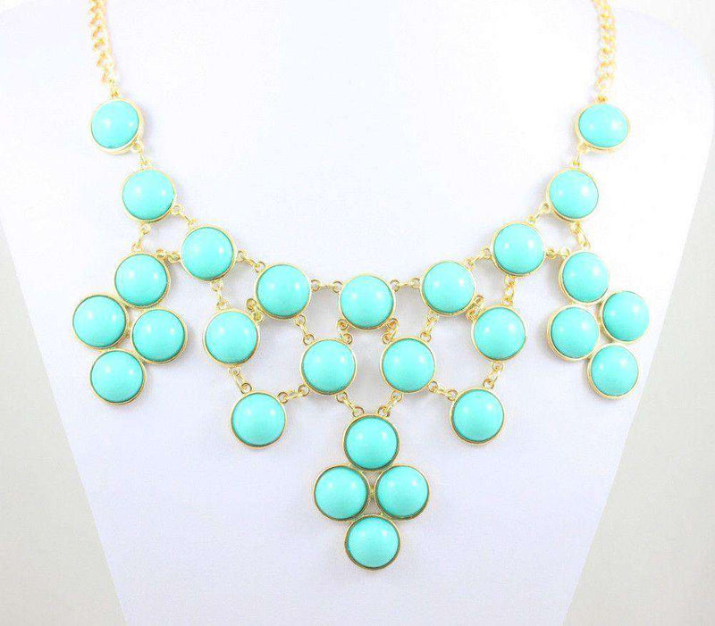 Jackie Bib Necklace in Turquoise by Caroline Hill - Country Club Prep