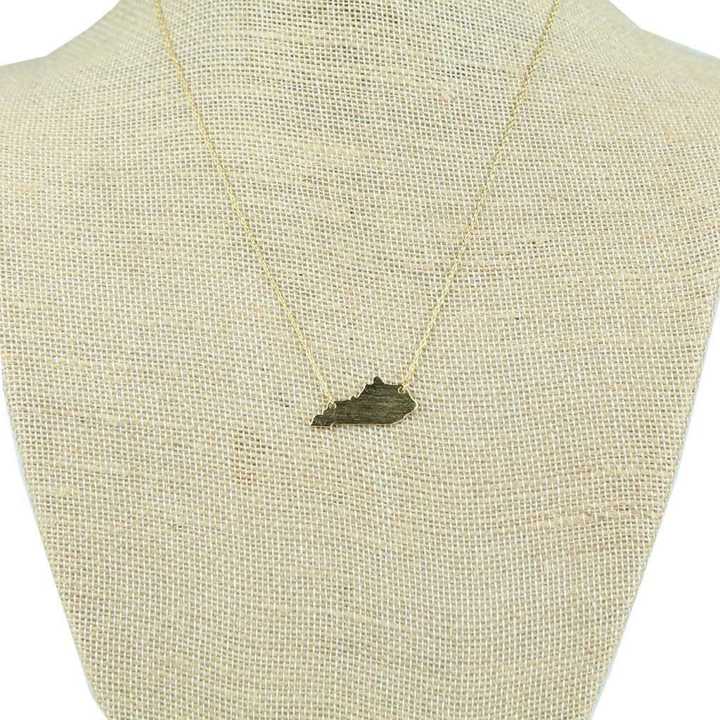 Kentucky State Pendant Necklace in Gold by Country Club Prep - Country Club Prep