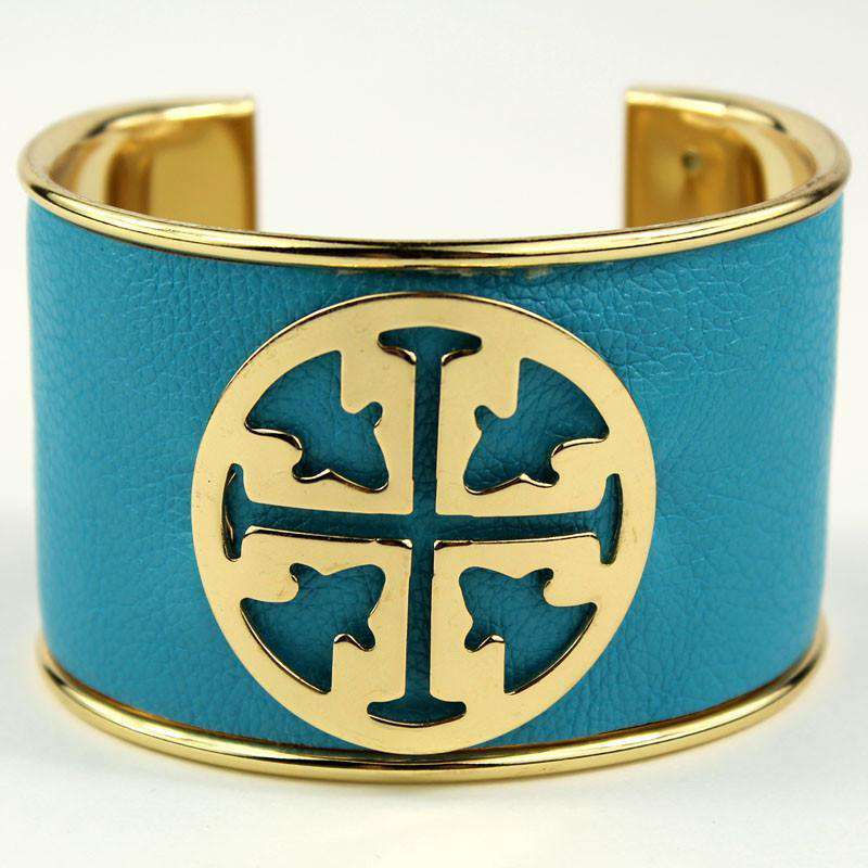 Large Medallion Cuff in Turquoise by Caroline Hill - Country Club Prep