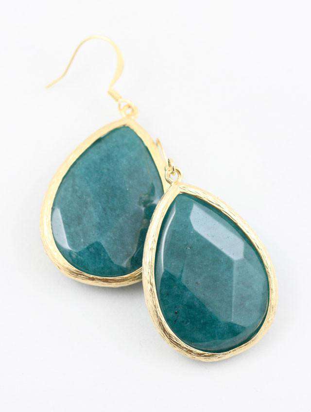 Large Teardrop Earring in Teal by Caroline Hill - Country Club Prep