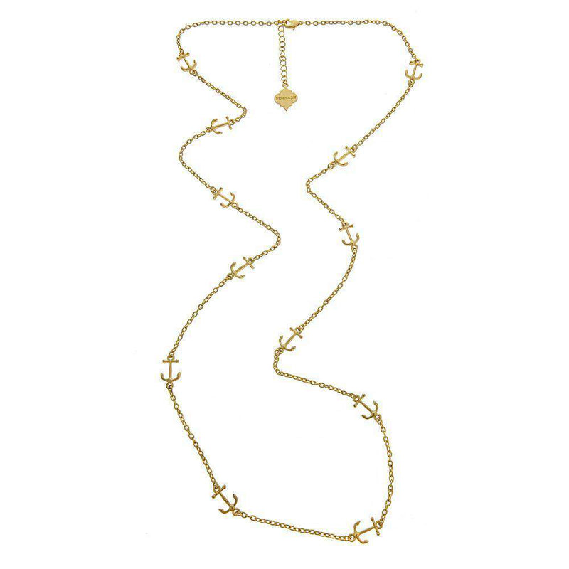 Lighthouse Anchor Necklace in Gold by Fornash - Country Club Prep