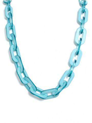 Lovely Link Necklace in Aqua by Zenzii - Country Club Prep