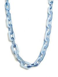 Lovely Link Necklace in Light Blue by Zenzii - Country Club Prep