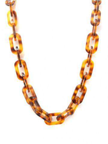 Lovely Link Necklace in Tortoiseshell by Zenzii - Country Club Prep