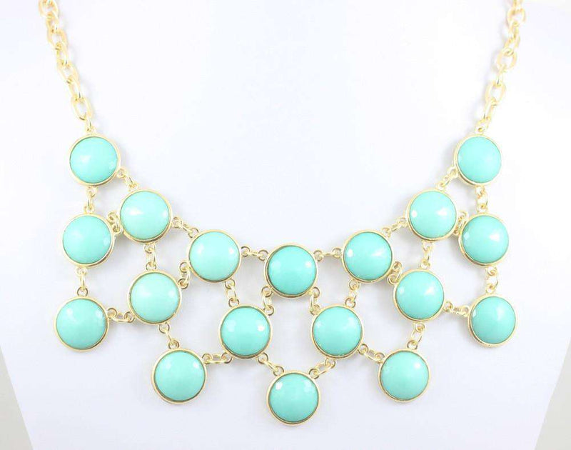 Maxwell Bib Necklace in Turquoise by Caroline Hill - Country Club Prep