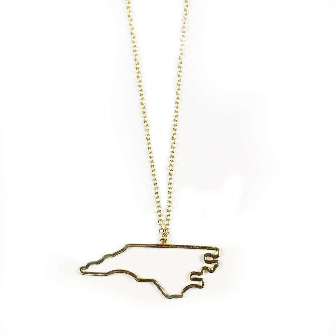 North Carolina Silhouette Necklace in Gold by Country Club Prep - Country Club Prep