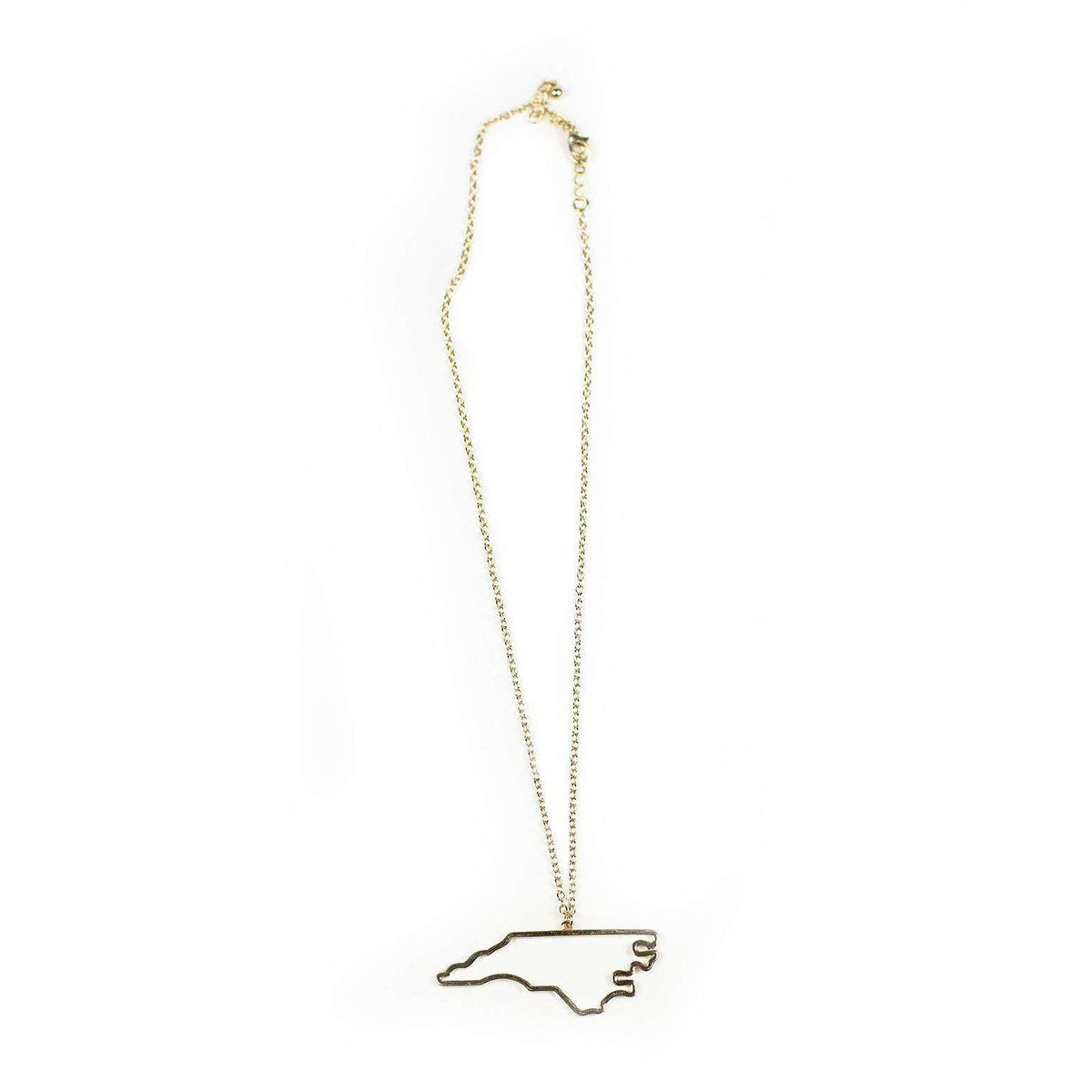 North Carolina Silhouette Necklace in Gold by Country Club Prep - Country Club Prep