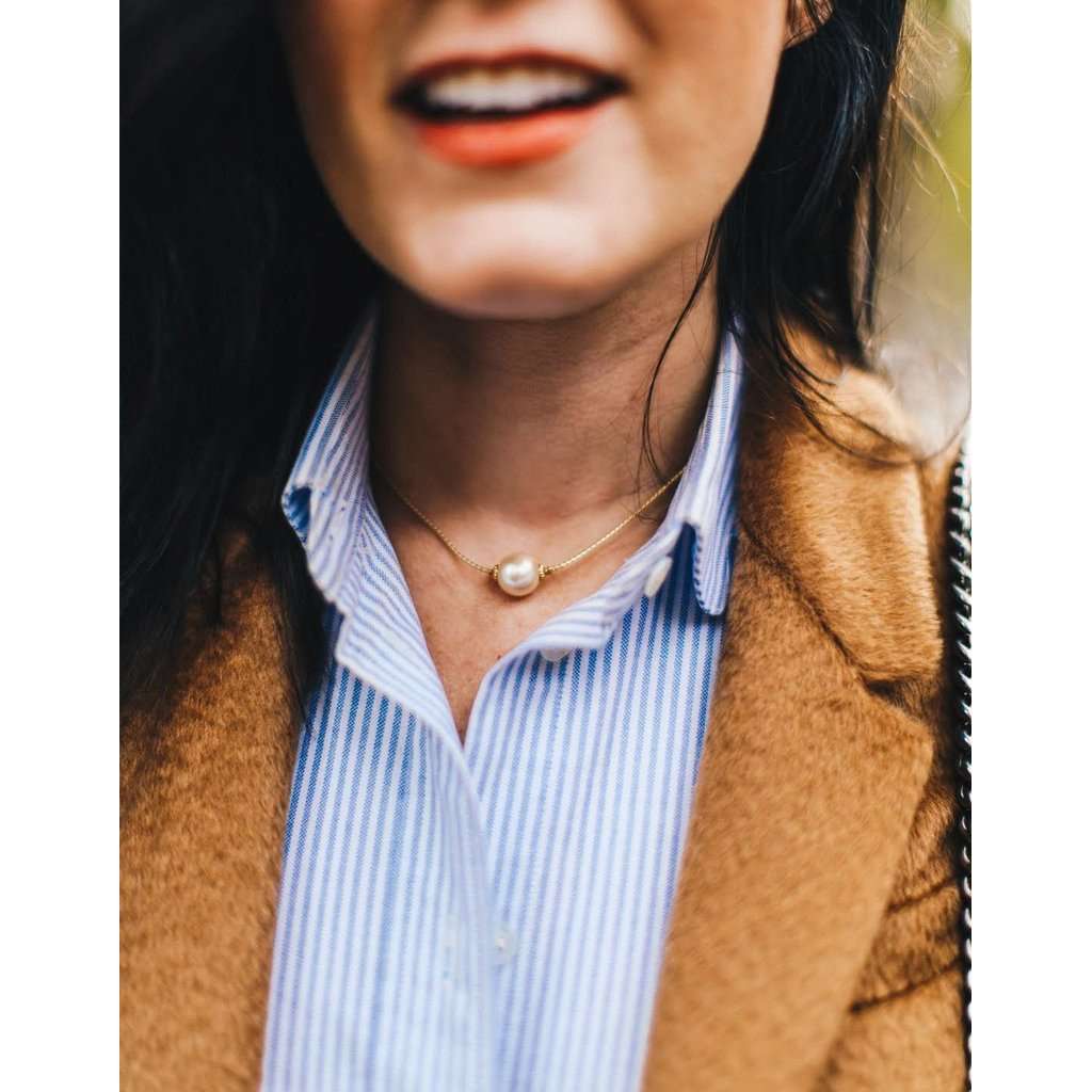 Simply Pearlfect Necklace in Gold by Kiel James Patrick - Country Club Prep