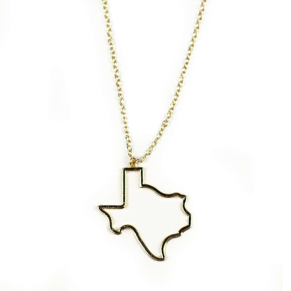 Texas Silhouette Necklace in Gold by Country Club Prep - Country Club Prep