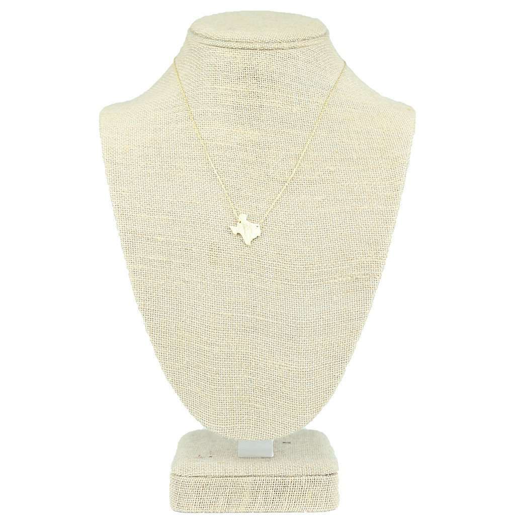 Texas State Pendant Necklace in Gold by Country Club Prep - Country Club Prep