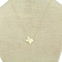 Texas State Pendant Necklace in Gold by Country Club Prep - Country Club Prep