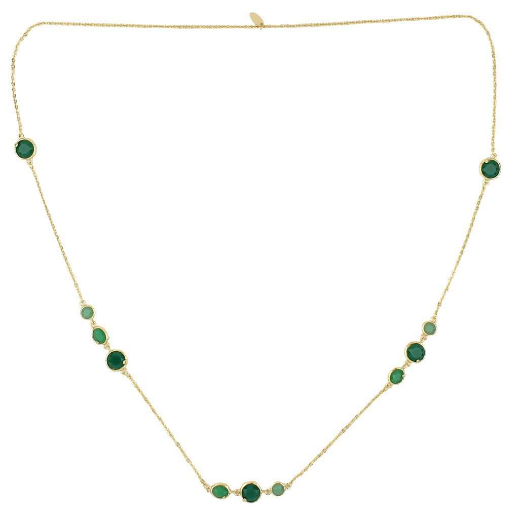 The Cabana Jeweled Long Necklace in Emerald by Fornash - Country Club Prep