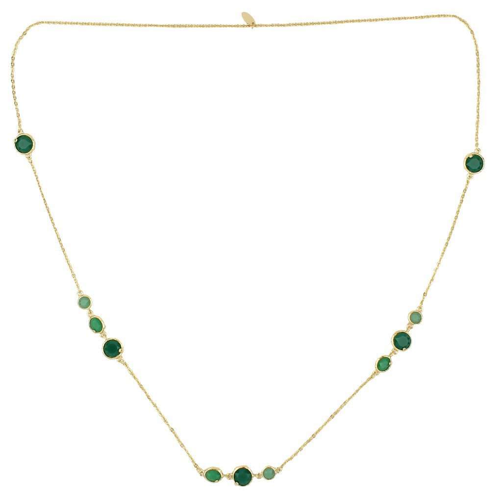The Cabana Jeweled Long Necklace in Emerald by Fornash - Country Club Prep