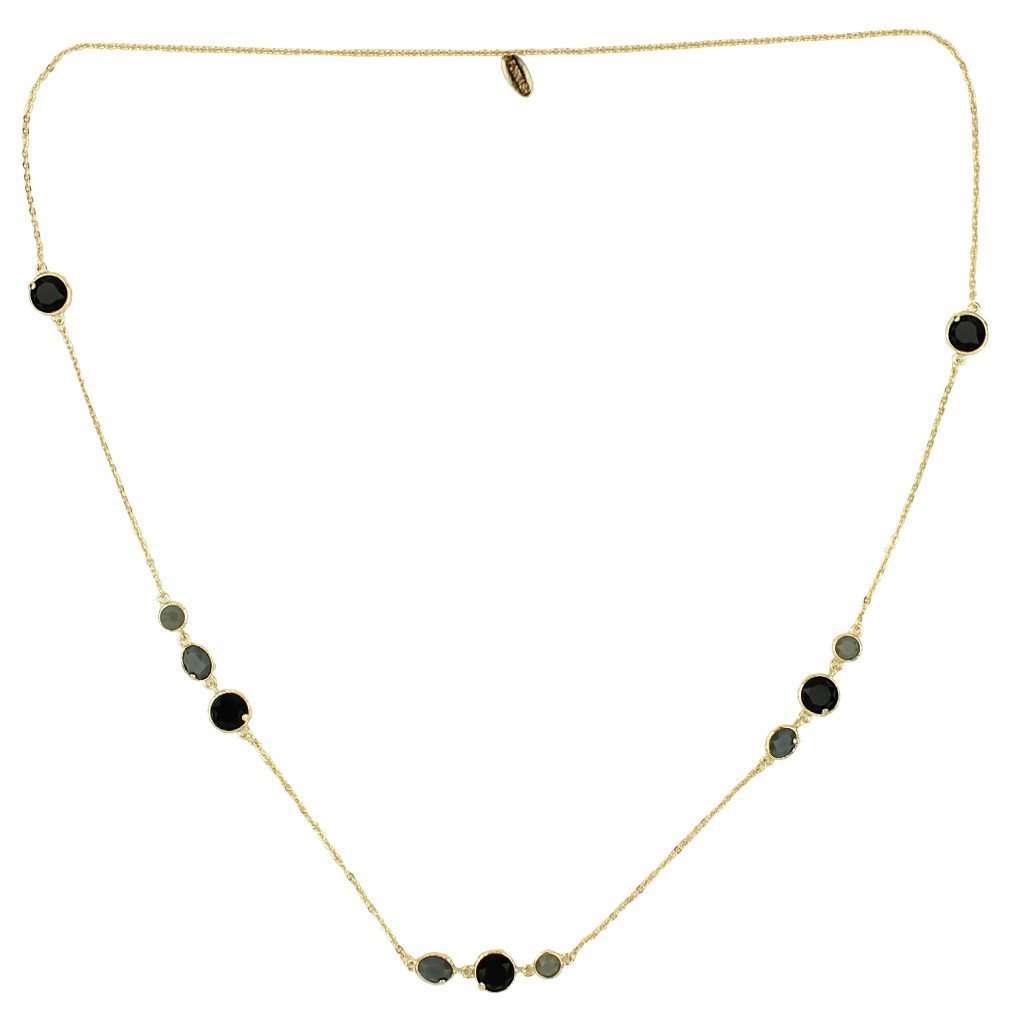 The Cabana Jeweled Long Necklace in Onyx by Fornash - Country Club Prep