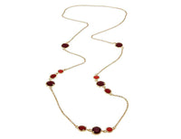 The Cabana Jeweled Long Necklace in Ruby by Fornash - Country Club Prep