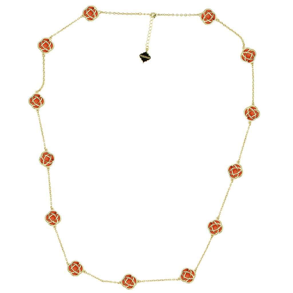 The Murphy Necklace in Gold and Orange by Fornash - Country Club Prep