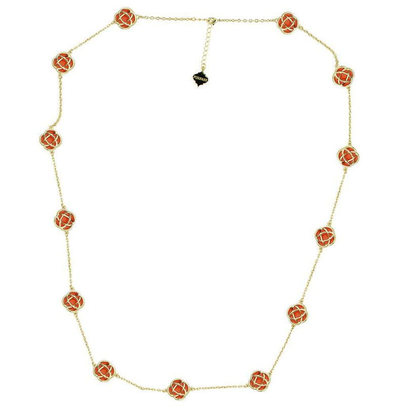 The Murphy Necklace in Gold and Orange by Fornash - Country Club Prep