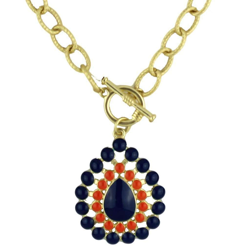The Natalie Necklace in Navy and Pink by Fornash - Country Club Prep