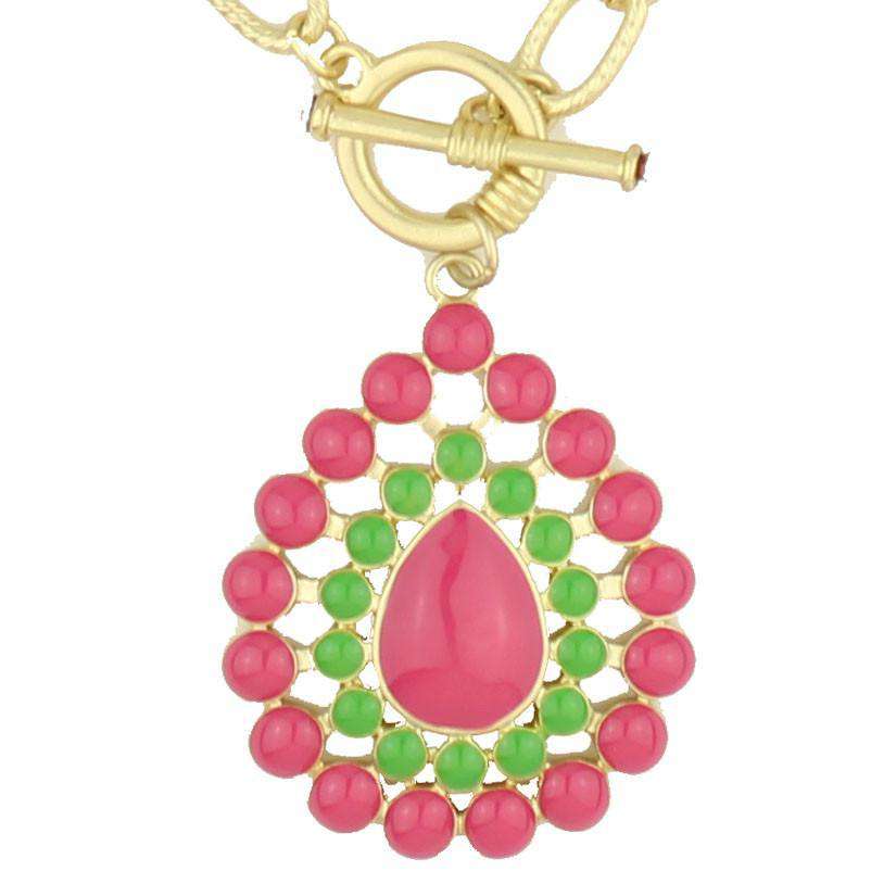 The Natalie Necklace in Pink and Green by Fornash - Country Club Prep