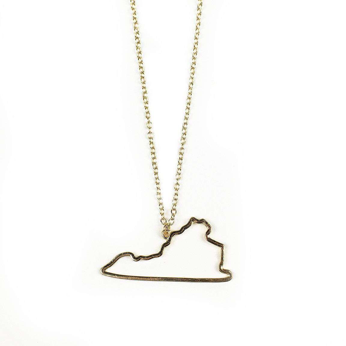 Virginia Silhouette Necklace in Gold by Country Club Prep - Country Club Prep