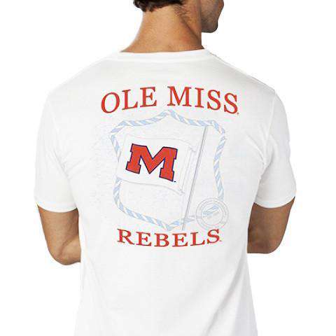 Ole Miss Flag Tee Shirt in White by Southern Tide - Country Club Prep