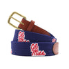 Ole Miss Needlepoint Belt in Navy and Crimson by Smathers & Branson - Country Club Prep