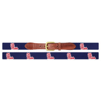 Ole Miss Needlepoint Belt in Navy and Crimson by Smathers & Branson - Country Club Prep