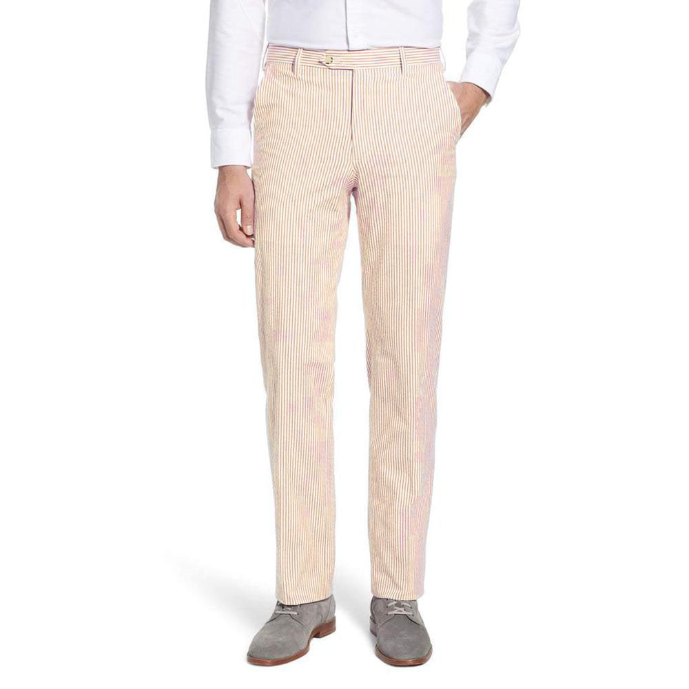 Orange Seersucker Pants by Country Club Prep - Country Club Prep