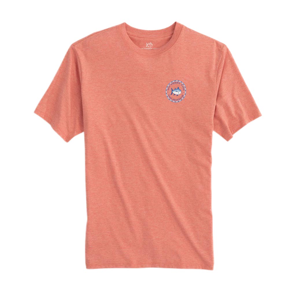 Original Skipjack Circle Heathered Short Sleeve Tee Shirt by Southern Tide - Country Club Prep