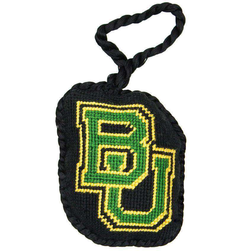 Baylor Needlepoint Christmas Ornament in Black by Smathers & Branson - Country Club Prep