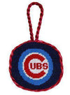 Chicago Cubs Needlepoint Christmas Ornament in Navy Blue by Smathers & Branson - Country Club Prep