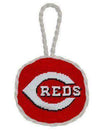 Cincinnati Reds Needlepoint Christmas Ornament in Red by Smathers & Branson - Country Club Prep