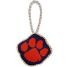 Clemson University Needlepoint Christmas Ornament in Purple and Orange by Smathers & Branson - Country Club Prep