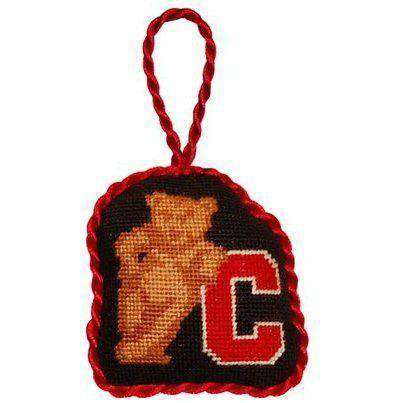 Cornell University Needlepoint Christmas Ornament in Black by Smathers & Branson - Country Club Prep