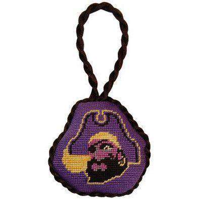 East Carolina University Needlepoint Christmas Ornament in Purple by Smathers & Branson - Country Club Prep