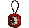 Florida State University Needlepoint Christmas Ornament in Garnet by Smathers & Branson - Country Club Prep