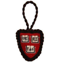Harvard University Needlepoint Christmas Ornament in Crimson and Black by Smathers & Branson - Country Club Prep