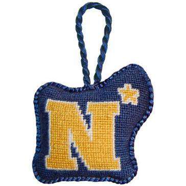 Naval Academy Needlepoint Christmas Ornament in Navy by Smathers & Branson - Country Club Prep
