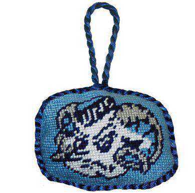 North Carolina Needlepoint Christmas Ornament in Carolina Blue by Smathers & Branson - Country Club Prep