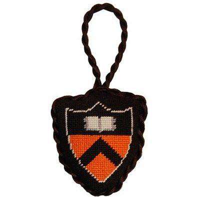 Princeton University Needlepoint Christmas Ornament in Black by Smathers & Branson - Country Club Prep
