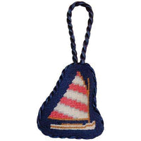 Rainbow Fleet Needlepoint Christmas Ornament in Blue by Smathers & Branson - Country Club Prep