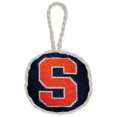 Syracuse Needlepoint Christmas Ornament in Navy by Smathers & Branson - Country Club Prep