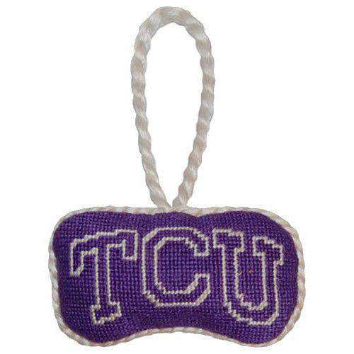 TCU Needlepoint Christmas Ornament in Purple by Smathers & Branson - Country Club Prep