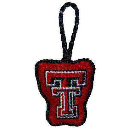 Texas Tech Needlepoint Christmas Ornament in Red by Smathers & Branson - Country Club Prep