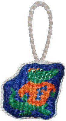University of Florida Needlepoint Christmas Ornament in Blue by Smathers & Branson - Country Club Prep
