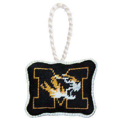 University of Missouri Needlepoint Christmas Ornament in Black by Smathers & Branson - Country Club Prep